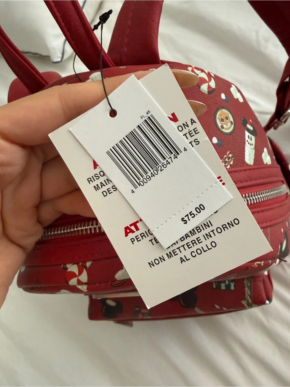 Loungefly Red Disney Parks Mini  Backpack